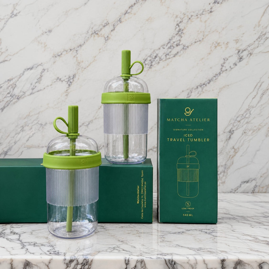 Two iced travel tumblers with their gift box